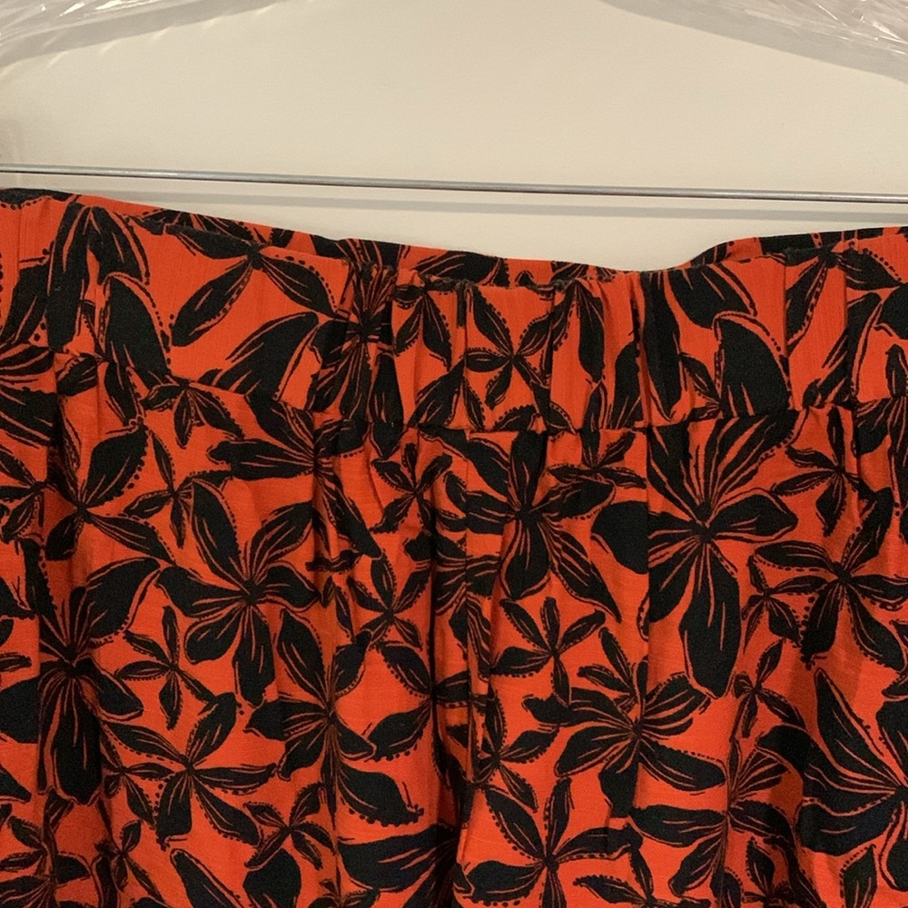 NWT Ava & Viv Dark Orange/Black Floral Maxi Skirt, Size 4X - Picture 7 of 10